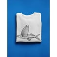 thumbnail image 3 of Flying Fish Drawing Sweatshirt Women -Image by Shutterstock, Female Small, 3 of 4