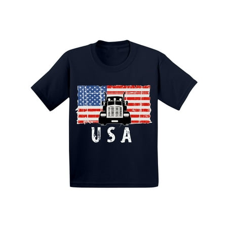 

Awkward Styles Truck USA Toddler Shirt Proud American USA Patriotic Kids T shirt Stripes and Stars Retro USA Tshirt for Boys United States of America Retro USA Tshirt for Girls 51 States