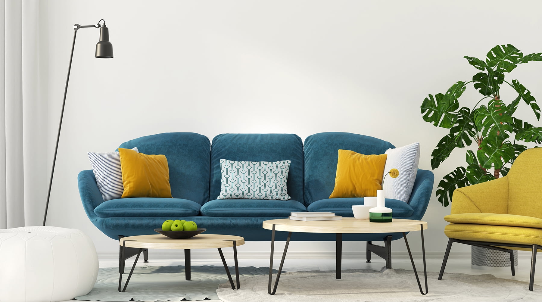 20" x 14" Simply Daisy Modern Ginko Polyester Accent Pillow, Teal Qty 1