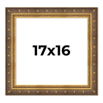 17x16 Frame Vintage Gold Solid Wood Picture Frame | 2.5 Inch Moulding Width | Ornate Bronze Museo