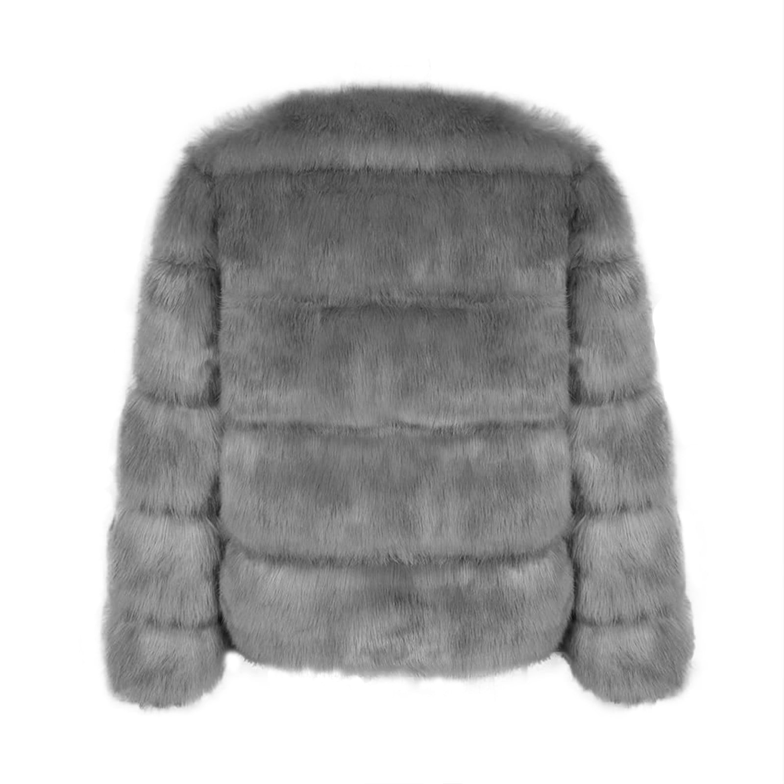 Yigetop Fur Coats for Women European and American Wool Imitation Jacket Women's Short Long Sleeve Faux Leather Coat Faux Fur Jacket Women Grey XL
