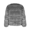 thumbnail image 5 of MPWEGNP European And American Wool Imitation Jacket Women's Short Long Sleeve Faux Leather Coat Grey L, 5 of 5
