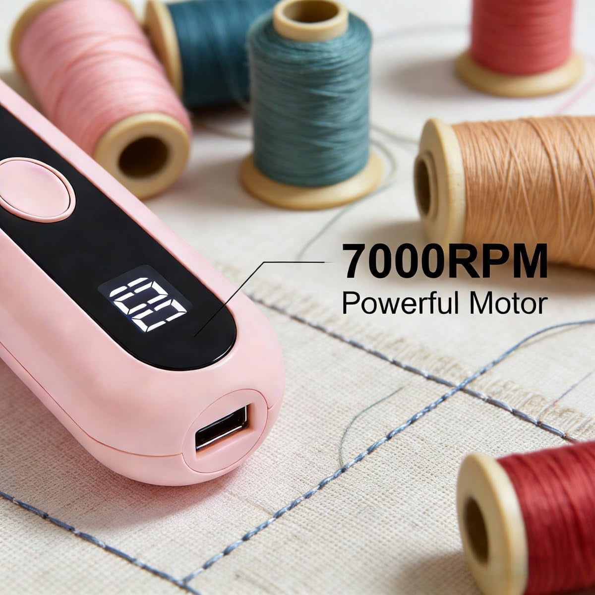 Electric Seam Ripper Rechargeable Stitch Remover Tool for Embroidery Sewing Quilting AlterationsPink