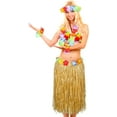 thumbnail image 7 of 8 Pieces 23.6 Inch Hawaiian Hula Skirt Costume Set Necklace Garland Bracelet Bikini Top for Women Tropical Luau Party Decoration, 7 of 7