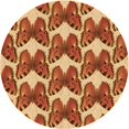 thumbnail image 1 of Ahgly Tapis Rond Lavable en Machine Intérieur Transitionnel Orange, 4 Pieds Rond, 1 of 7