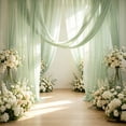 thumbnail image 5 of Wedding Arch Draping Fabric Sheer Curtain Drapes | 30" x 19.6 ft Long Backdrop Curtains for Wedding Anniversary Party, Summer Outdoor Events Drapery, Photo Backgrounds - Mint Green, 5 of 6