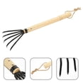 thumbnail image 2 of KAKOWELY Hand Rake 5 Tine Claw Rake Wooden Handle Beach Shell Digging Rake Durable Hand Tool,15.75X"X4.13"X0.98", 2 of 4