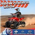 thumbnail image 2 of ATV for Kids, 36 Volt Ride on Toys, 500w Motor Quad Bike for Big Kids, Power Car Wheel with Metal Frame, Speed Control, Suspension, Black, 2 of 8