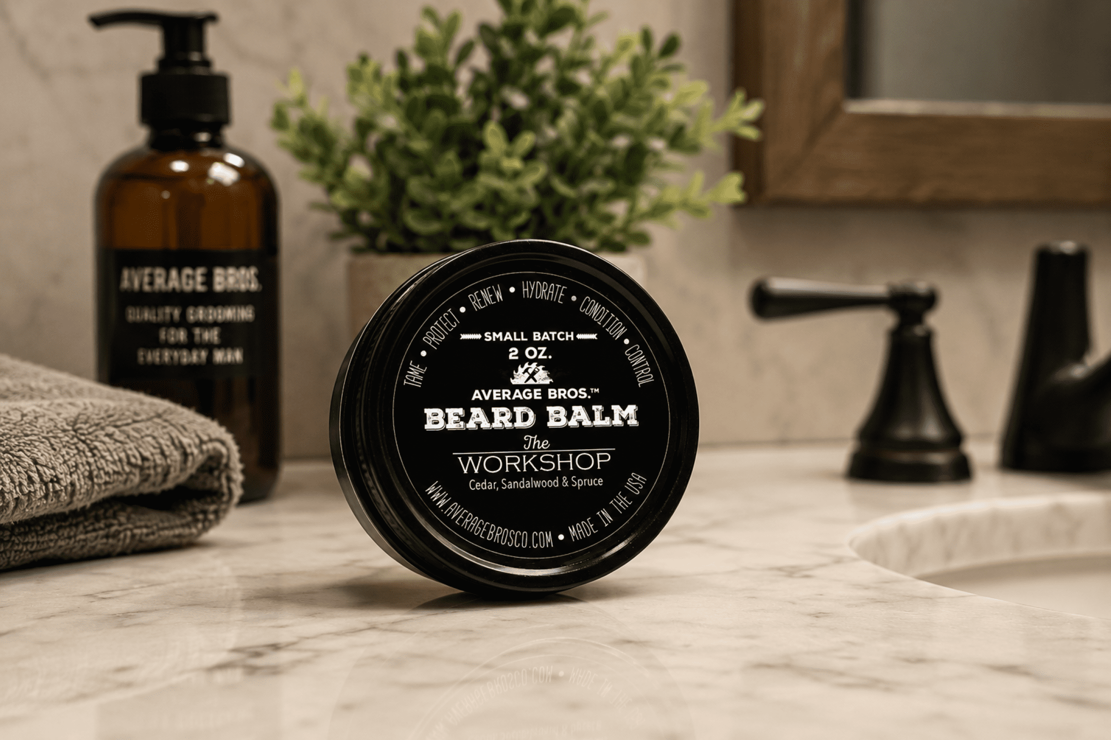 Average Bros Workshop Cedar Sandalwood Spruce Beard Balm, 2oz