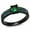 Black, variant on Alamode TK3064-6 Women IP Black Stainless Steel Ring with Synthetic in Emerald - Size 6