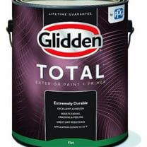 Glidden Total Exterior Paint   Primer Flat Ready Mix White 1 Gallon
