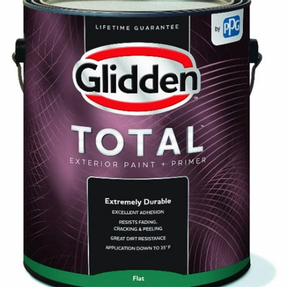 Glidden Total Exterior Paint   Primer Flat Ready Mix White 1 Gallon
