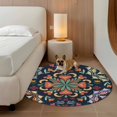 thumbnail image 3 of Vintage Flower Round Area Rug 7 FT, Non Slip Living Room Area Carpet, Boho Abstract Colorful Ethnic Floral Washable Soft Circular Rug Non-Shedding Floor Carpet for Bedside Office Play Room Classroom, 3 of 9