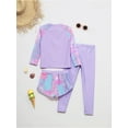 thumbnail image 6 of Sholeno Girls Swimsuit 3-Piece Zipper Rash Guard Set UPF 50+ Long Sleeve Bathing Suit Beach Swimwear Purple 11-13, 6 of 7