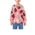 thumbnail image 3 of DIXRUYEE Youth Hoodie Pullover Sweatshirt Bold Pink Ladybug Printed, 3 of 9