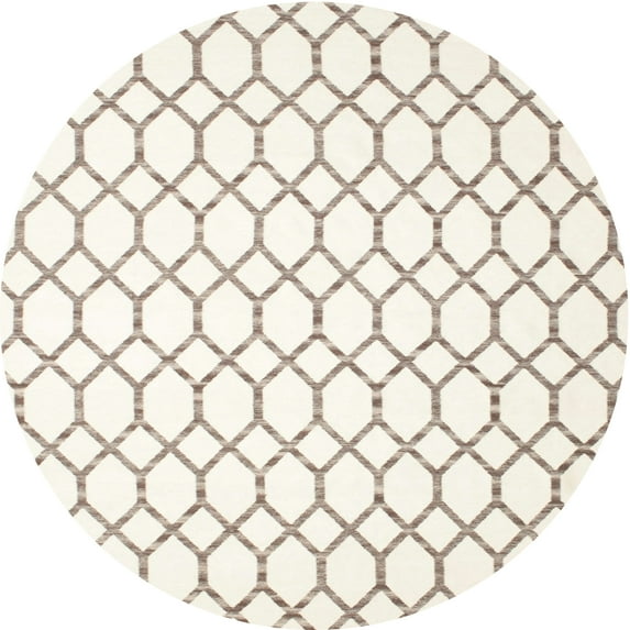 Ahgly Company Indoor Round Contemporary Beige Terrilis Area Rugs, 6' Round