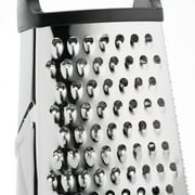 Professional Box Grater, Stainless Steel with 4 Sides, Best for Parmesan Cheese, Vegetables, Ginger, XL Size, Black