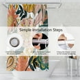 thumbnail image 6 of Bohemian Floral Bathroom Shower Curtain Boho Abstract Tropical Leaves Flowers Shower Curtain with Hooks Polyester Waterproof Fabric Paisley Unique Trendy Woman Shower Curtain Decor, 72x72 Inch, 6 of 6