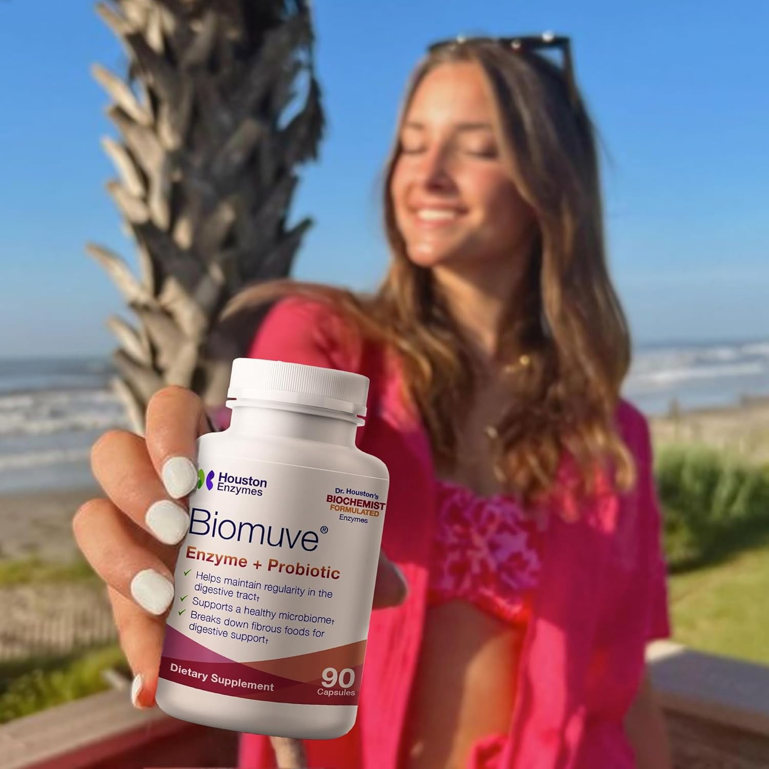 Houston Enzymes Biomuve for Digestive Support, Maintain Regularity & Healthy Microbiome - 90 Cap