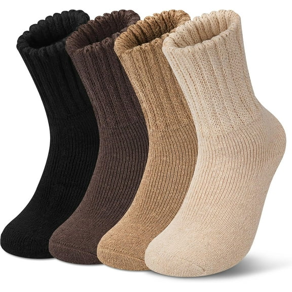 Jtbuh XLY 2-6 Pairs Merino Wool Warm Socks for Women, Hiking Cozy Thermal Crew Boot Socks for Winter And Christmas Gifts