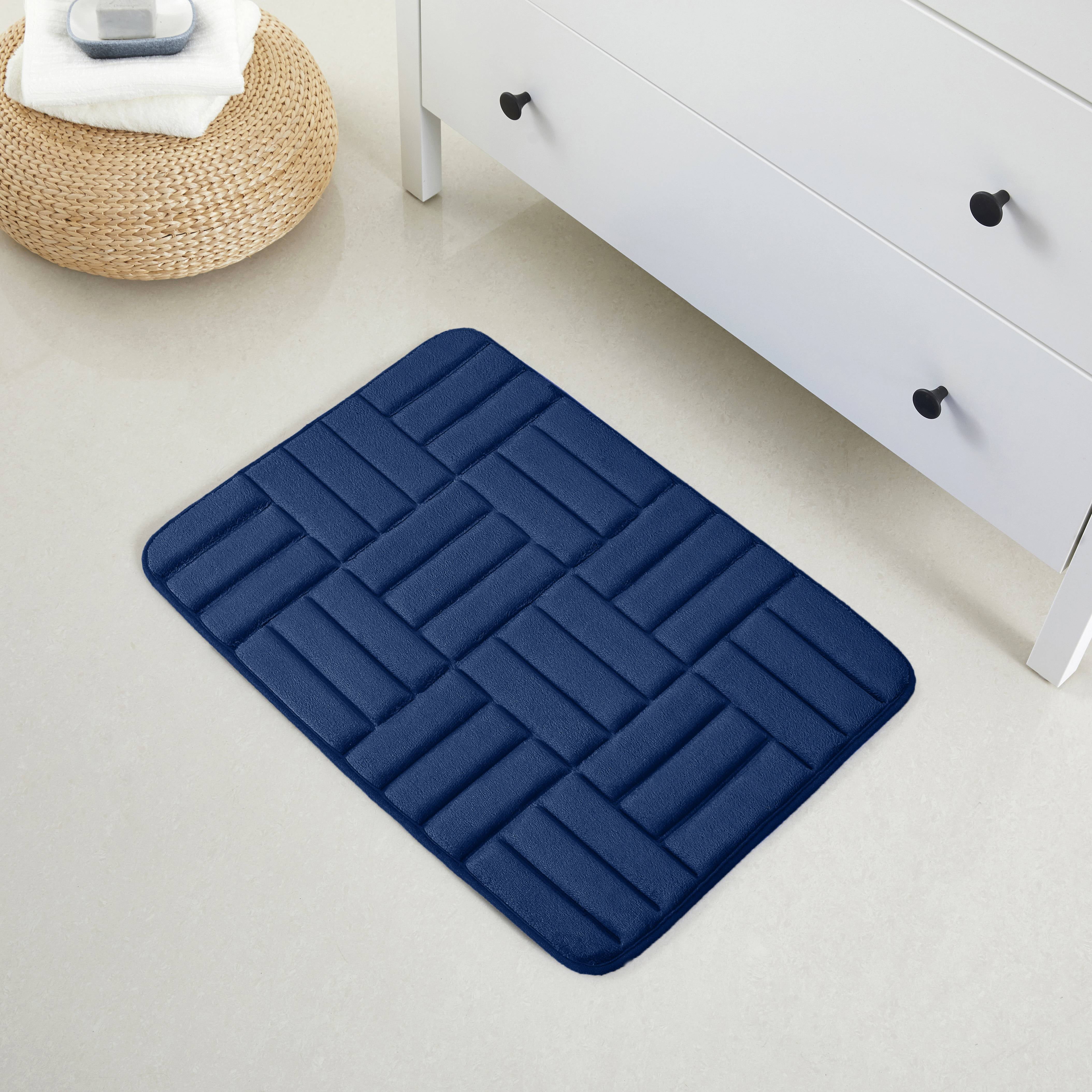 1 Piece Rectangular Color Variant Memory Foam Bathroom Rug Set NonSlip