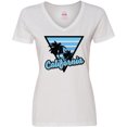 thumbnail image 3 of Inktastic California with Triangle and Palm Trees in Blue Women's V-Neck T-Shirt, 3 of 5