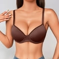 thumbnail image 3 of HVOBTTY Womens Basic Bras, Bras for Women, Fashion Women Lace Solid Color Bra and Lingerie Underwear with Steel Rims Brown, 80B, 3 of 5