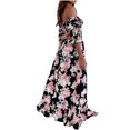 thumbnail image 4 of LSLJS Robe d'Été Mode Femme Épaules Droites Imprimé Manches Courtes Longueur Cheville, Robe d'Été Plage, 4 of 5