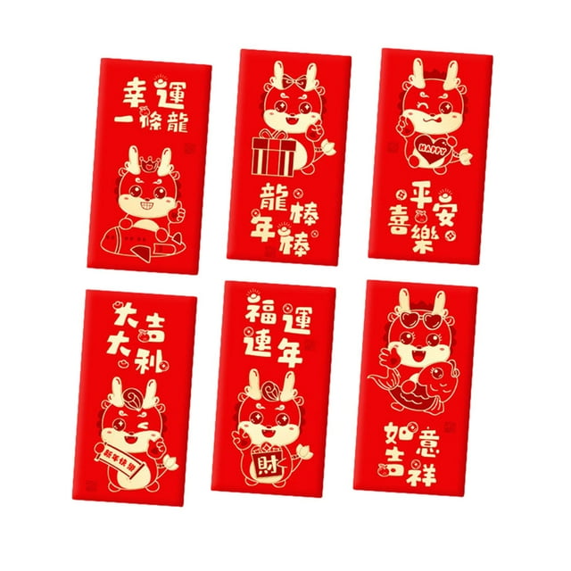 tredstone 3set Red Envelope Red Spring Festival Red Envelope Year Of Dragon Attract Wealth Easy To Easy To Carry Materials 2