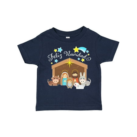

Inktastic Feliz Navidad Cute Nativity Scene Gift Toddler Boy or Toddler Girl T-Shirt