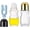 gold cap/black cap, variant on 2Pack 50ml Clear Glass Roller Bottles Refillable Roll  Bottles with Plastic Ball for Essential Oils, Perfume, Deodorant - Empty Travel Size Glass Containers ( and Black Caps)