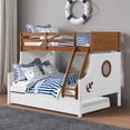 thumbnail image 5 of FOA Flivio 2pc Solid Wood Twin over Full Bunk Bed with Trundle Set in Oak, 5 of 9