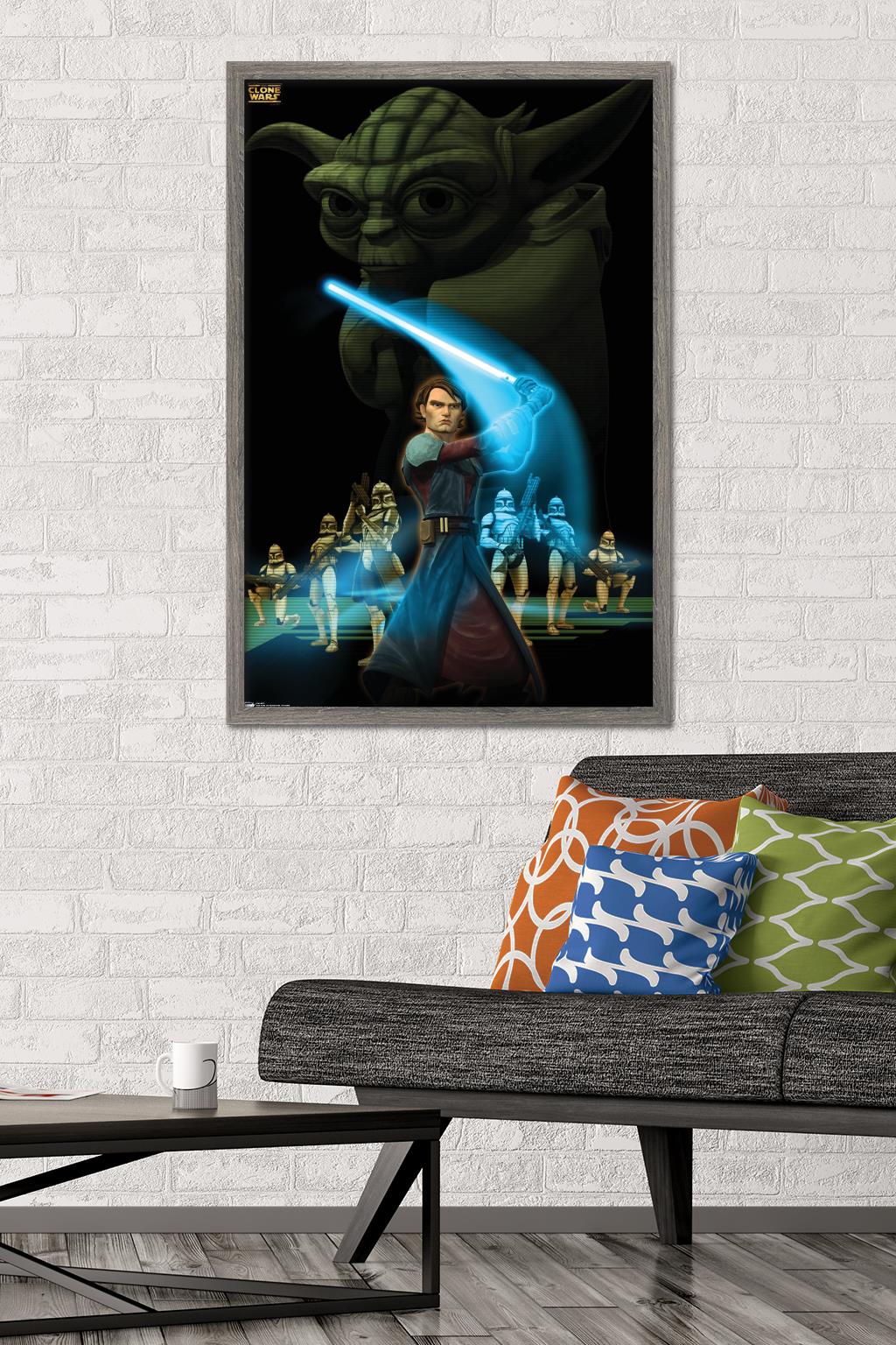 Star Wars: The Clone Wars - The Force Wall Poster, 22.375" x 34", Framed