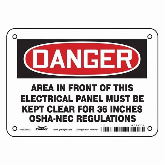 Condor Safety Sign,5 inx7 in,Vinyl 475N72