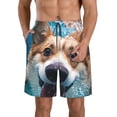thumbnail image 1 of Fotbe Sea Swimming Corgi Trajes de Baño Estampados para Hombre, Shorts de Verano de Secado Rápido, Ropa de Playa, Bañadores-Medium, 1 of 6