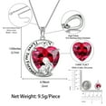 thumbnail image 4 of Juwaliy Collar de Luna Corazón Madre Hija Plata Esterlina 925 Rubí Rojo Piedra de Nacimiento de Julio Dije Joyería Mujeres Cumpleaños Navidad Mother's Day Regalo para Mamá, 4 of 7