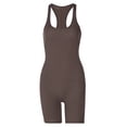 thumbnail image 4 of Women Bodycon Sexy Halter Neck Romper, Solid Color U-Neck Sleeveless Bodysuit Playsuit,One-Piece Sport Jumpsuit, 4 of 10