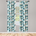 thumbnail image 4 of Ambesonne Geometric Window Curtains, Argyle Style Vintage Art, Each 28" W x 95" L, Tan Seafoam and Teal, 4 of 4