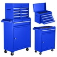 thumbnail image 3 of 1 Set of Metal Removable 5-Drawer Tool Box with Base Cabinet and 1 Adjustable Shelf, with 4-Inch Casters (Both Without Brakes) + 1 Handle, 3 of 7