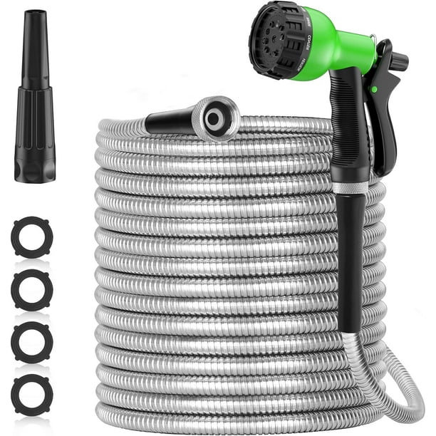 SPECILITE 50ft 304 Stainless Steel Metal Garden Hose, Heavy Duty Water