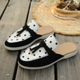 thumbnail image 5 of Gpaecead Women's Polka Dot Tassel Flat Mules Faux Suede Slip On Non Slip Shoes For Commute And Casual Style, Black, 5 of 8