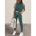 thumbnail image 2 of Womens Short Sleeve Two Piece Outfits Loungewear Sweatsuit Sets Outfits Athletic Tracksuits, 2 of 4