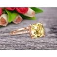 thumbnail image 3 of 7mm Cushion Cut 1.80 Carat Champagne Diamond Moissanite Engagement Ring Rose Gold 10k Basket Design Claw Prong Art Deco, 3 of 5