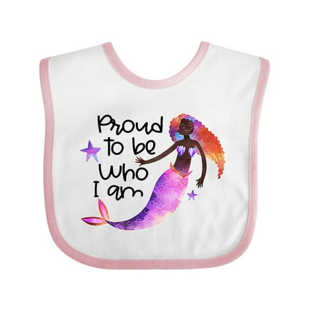 

Inktastic Black History Month Proud to be Who I Am Mermaid Gift Baby Boy or Baby Girl Bib