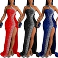 thumbnail image 3 of Vestido Nagfar con lentejuelas de strass en un hombro sin espalda negro XL, 3 of 6