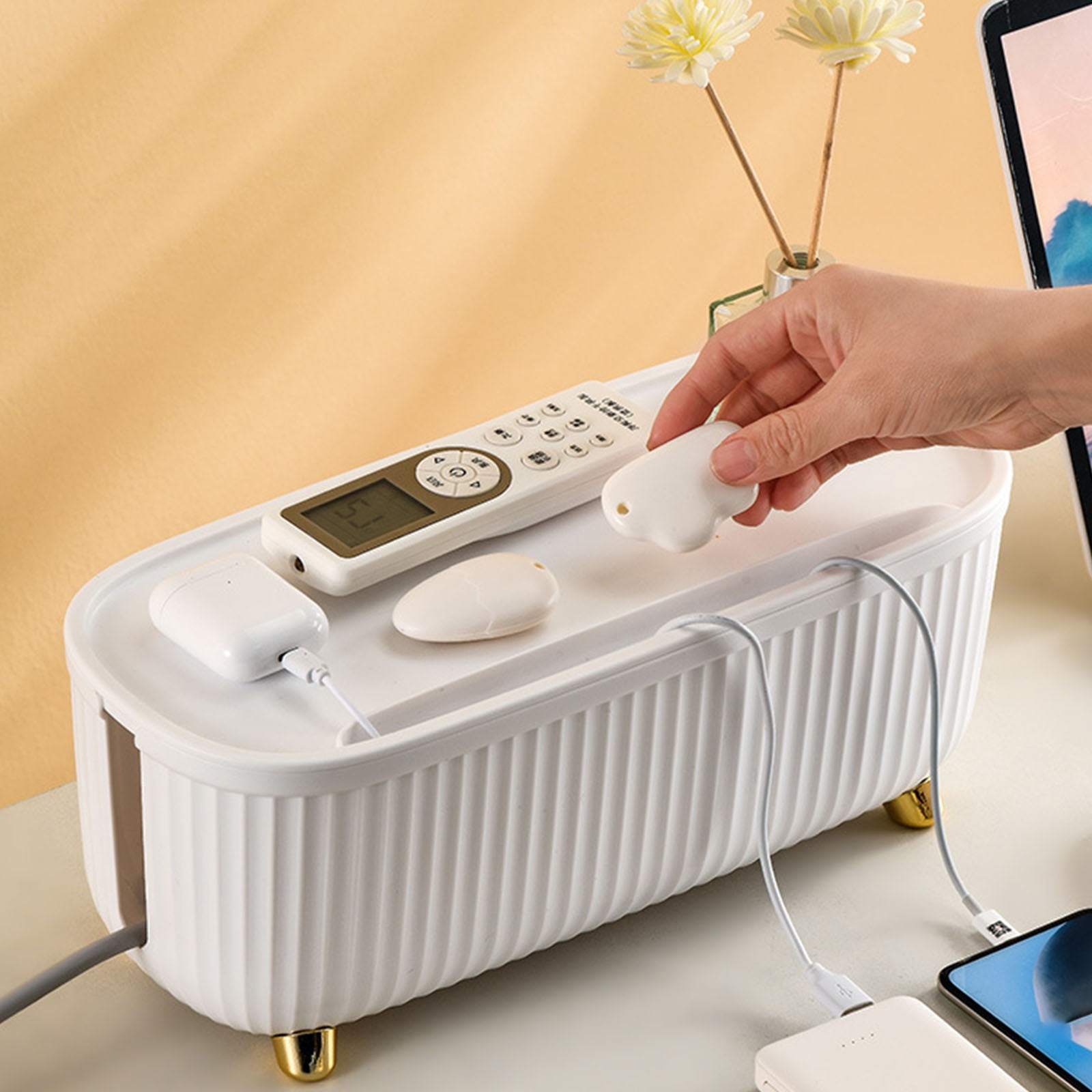 Charging Cables Management Systems Practical Socket Storage Case For Home Office Living Room Use Cord Organiser with Lid