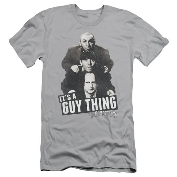 Three Stooges Guy Thing S/S Adult 30/1 T-Shirt Silver