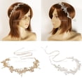 thumbnail image 3 of Lujo De Cristal Hojas Diadema Tiara Boda Novia cabellero Joyería Oro, 3 of 9