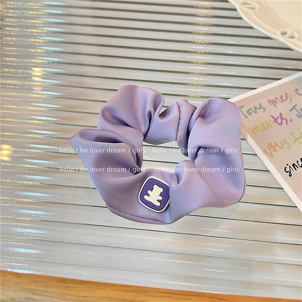 9Nuevo círculo de pelo de intestino grueso morado, estilo de niña dulce y genial, cuerda de pelo de oso morado, temperamento, tocado versátil, accesorios para el cabello esquí esquí Gafas de esquí