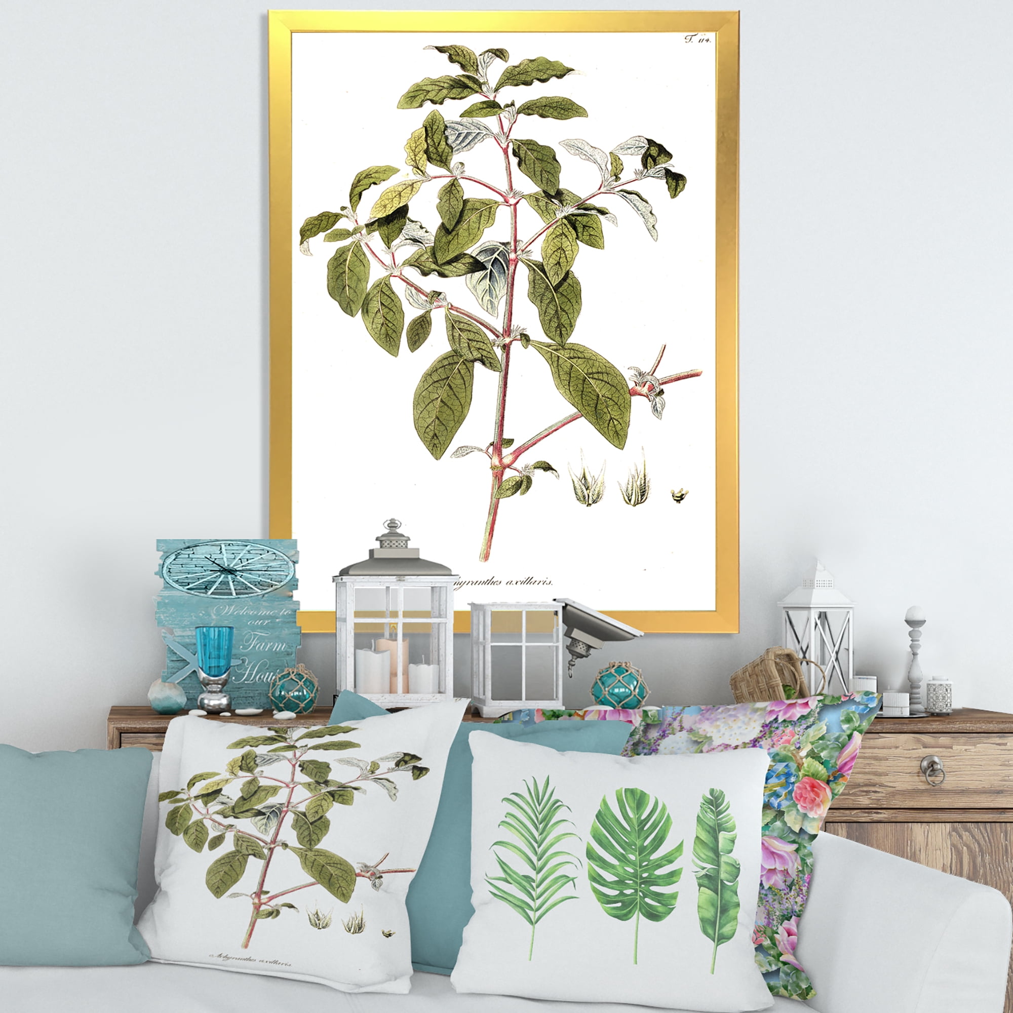 Designart 'Ancient American Flora IV' Traditional Framed Art Print